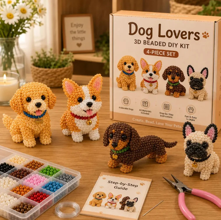 Embroidery Cross Stitch Patterns - Kit Fai-da-te Ricamo 3D con Perline,