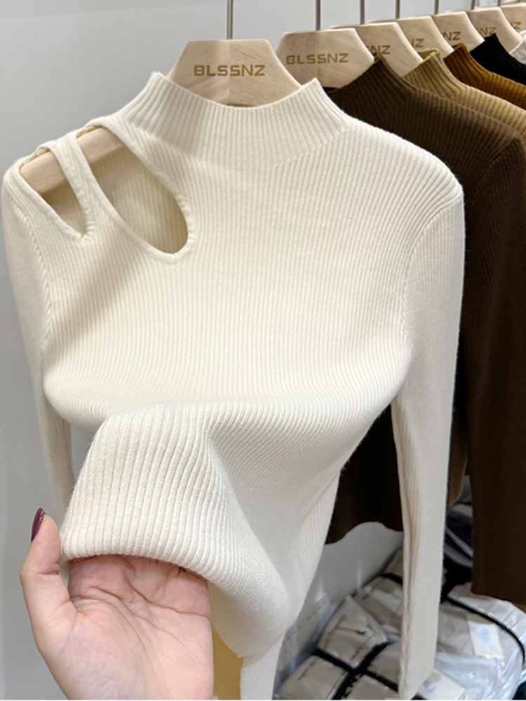 Embroidery Thread Yarn - Maglione da donna a collo alto