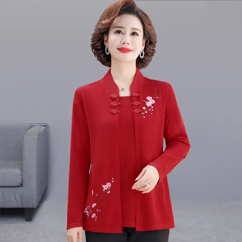 Embroidery Cardigan - Camicette Ricamate per Donne di Mezza