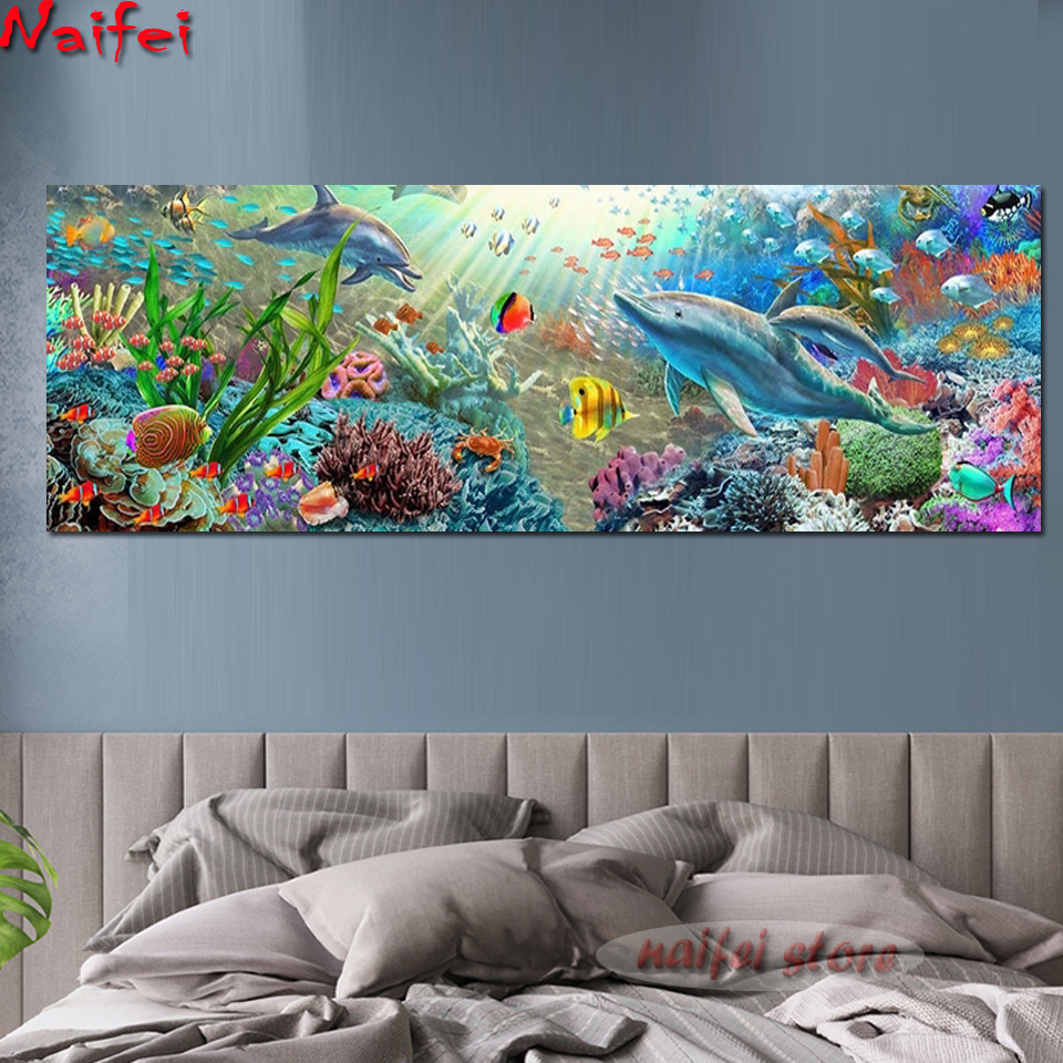 Embroidery Fish - Di grandi Dimensioni 5D Pittura Diamante
