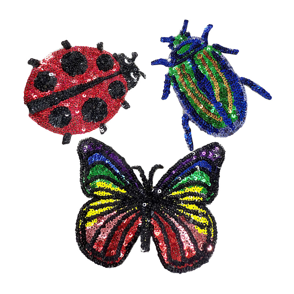 Embroidery Lady Bug - Toppa ricamata con paillettes a forma