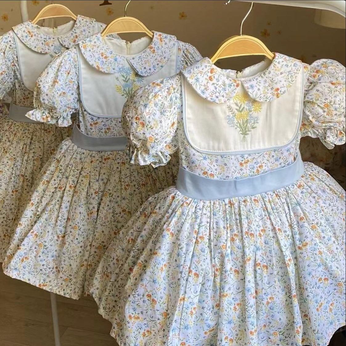Embroidery Yellow Flower - 0-12 anni neonata estate fiore ricamo