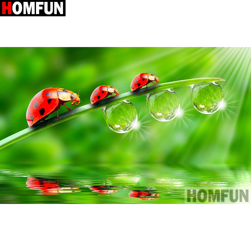 Embroidery Lady Bug - HOMFUN Arte 5D Pittura Diamante Diy