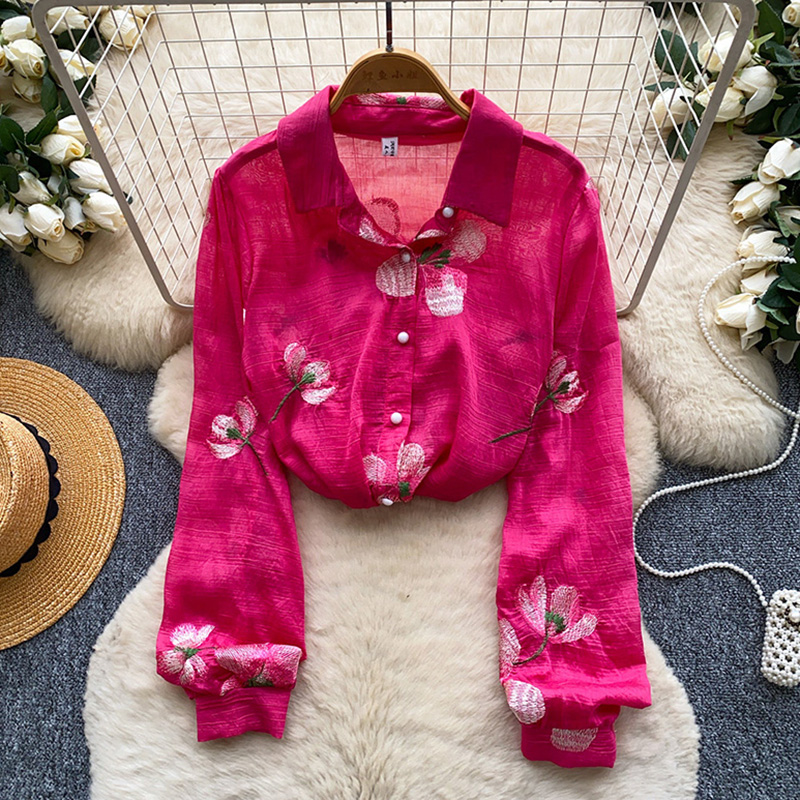 Embroidery Cardigan - Cardigan floreale ricamato in stile coreano