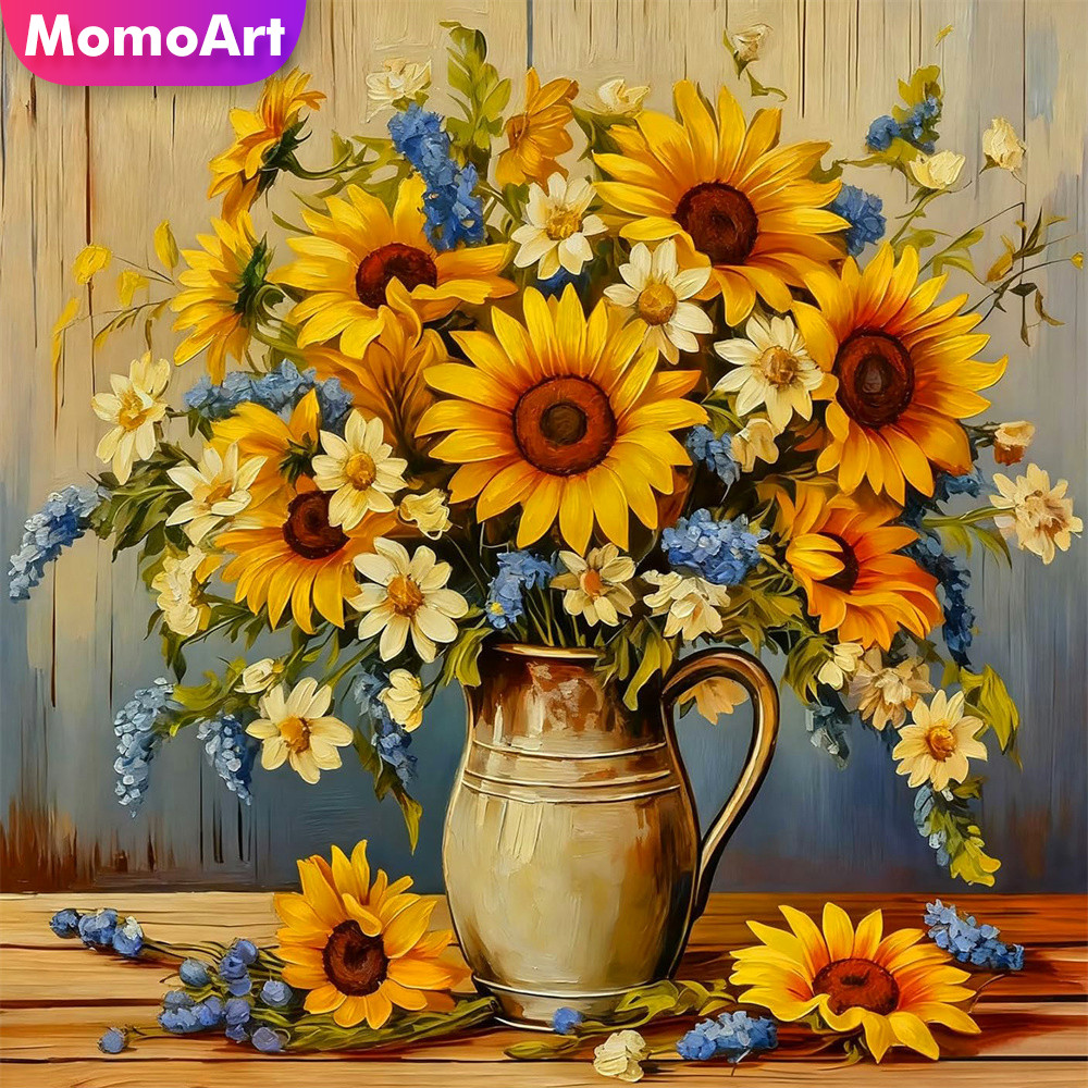 Embroidery Design Patterns Flowers - Momoart Kit Punto Croce con Disegno