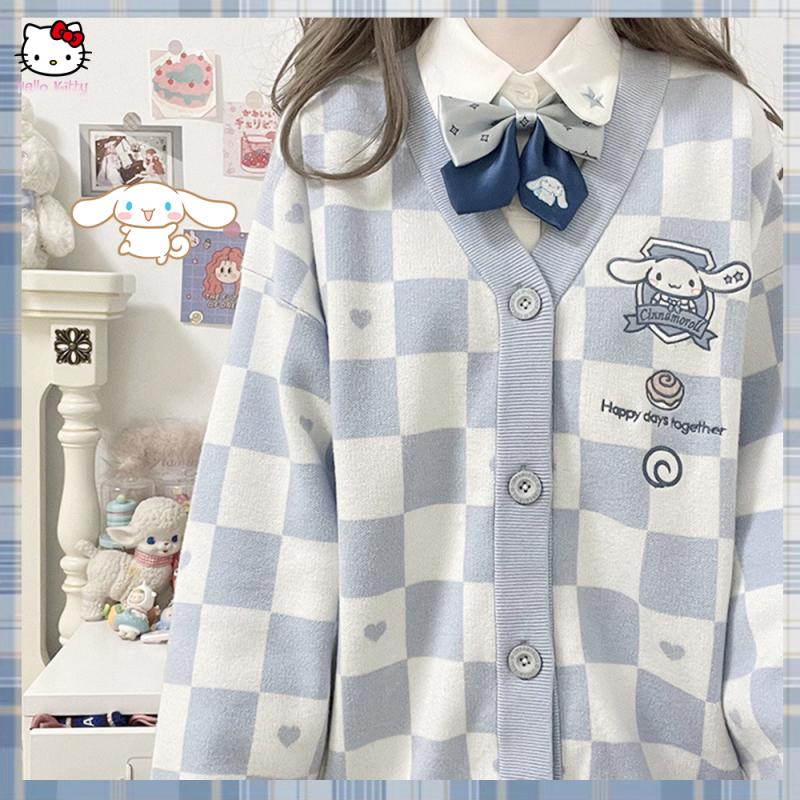 Embroidery Thread Yarn - Cartoon Kuromi ricamo cardigan donna maglione