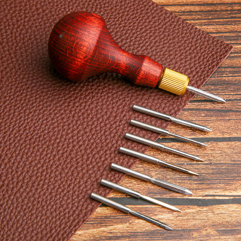 Punch Needle Handle - 1 set punzonatrice in pelle fai