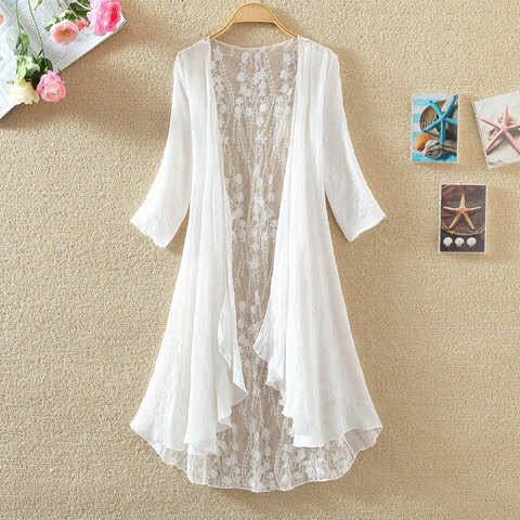 Embroidery Cardigan - Cardigan Estivo Boho da Spiaggia per