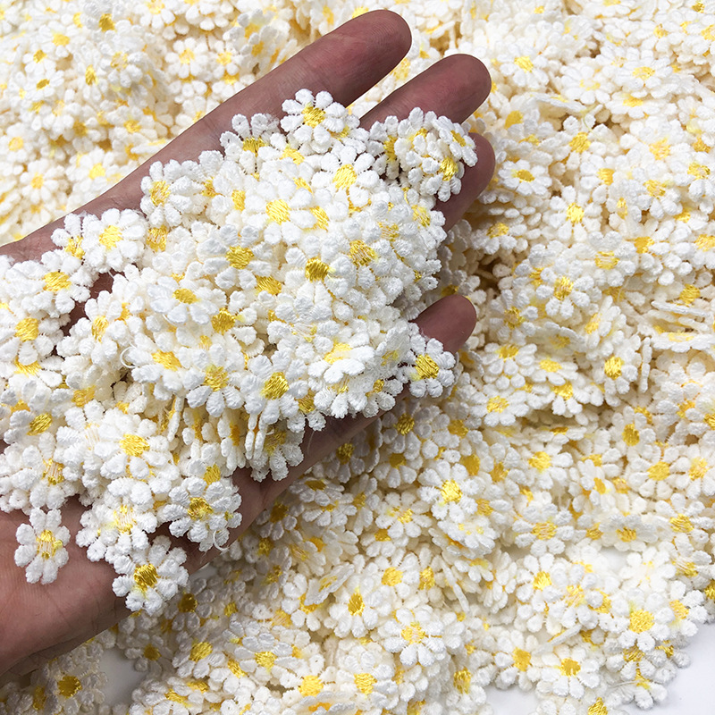 Embroidery Yellow Flower - 50 Pezzi di Pizzo Ricamato Idrosolubile,