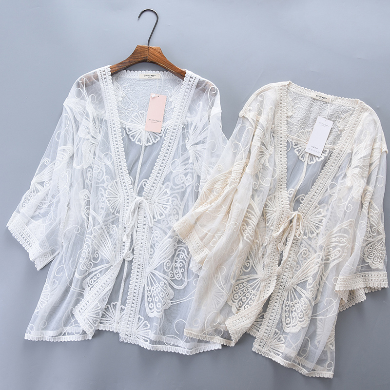 Embroidery Cardigan - Estate Casual Dolce Vacanza Al Mare