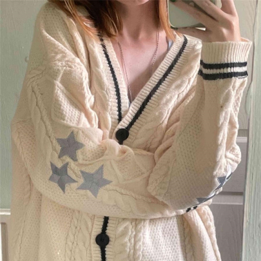 Embroidery Thread Yarn - Autunno e inverno tinta unita Cardigan