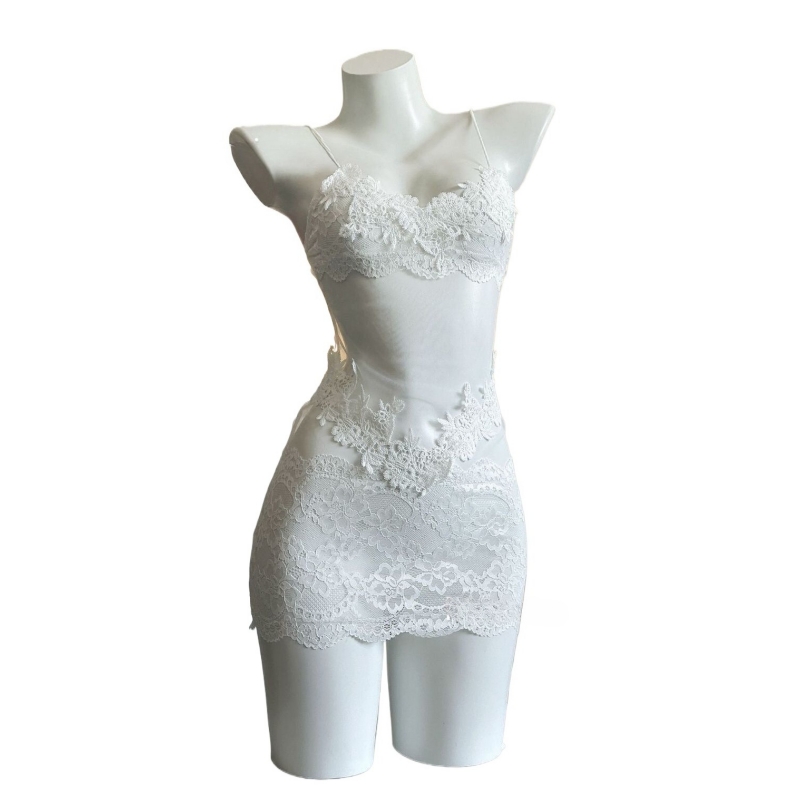 Embroidery Outfit - Abito Sexy in Pizzo Ricamato Senza
