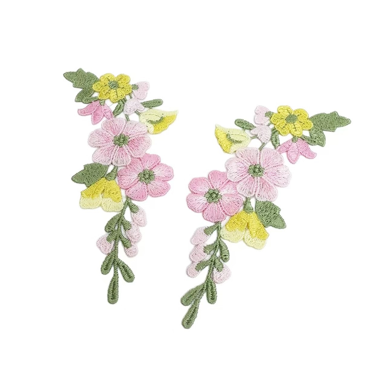 Embroidery Yellow Flower - 10 Pz/lotto 5.5*13 cm Rosa Giallo