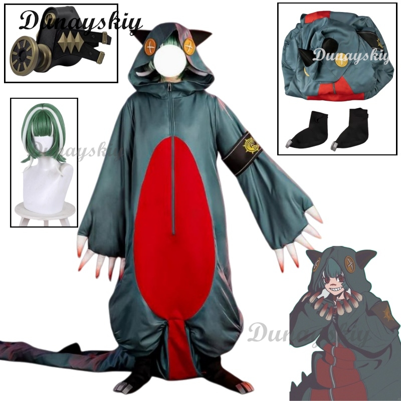 Embroidery Outfit - Costume Cosplay Guita Gachiakuta, Parrucca, Maschera,