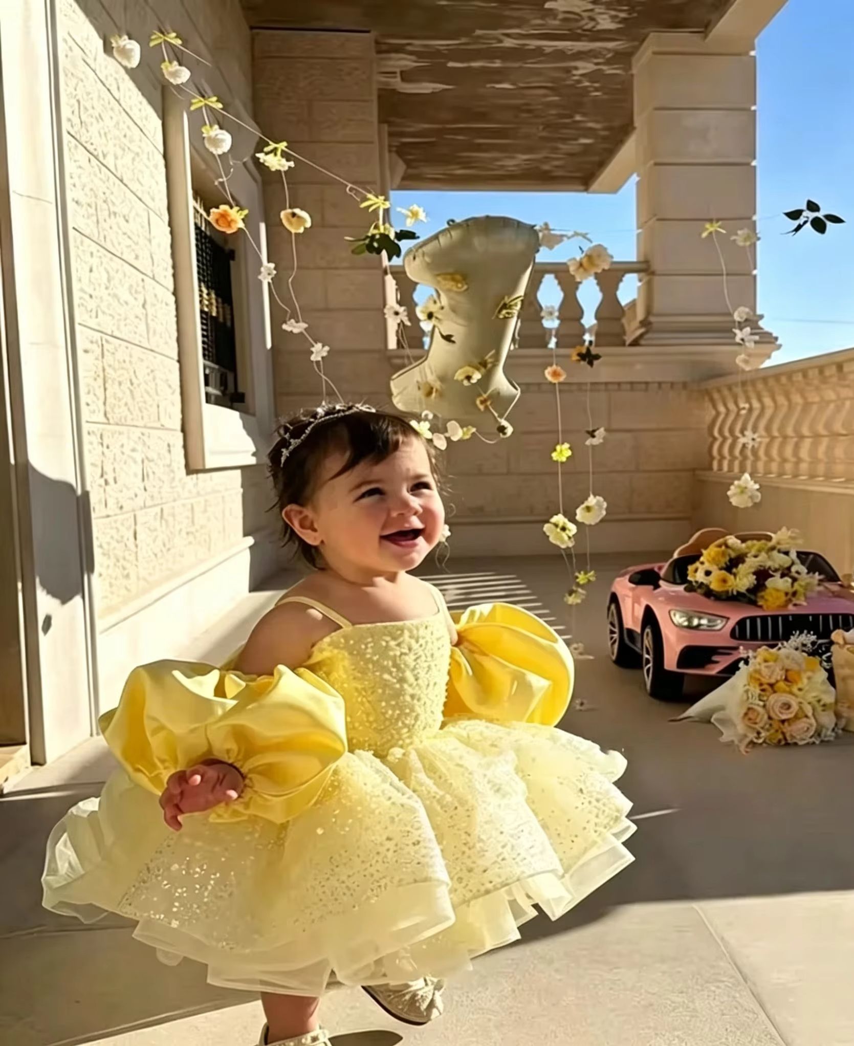 Graziosi vestiti da damigella  - Embroidery Yellow Flower recensione e prezzo