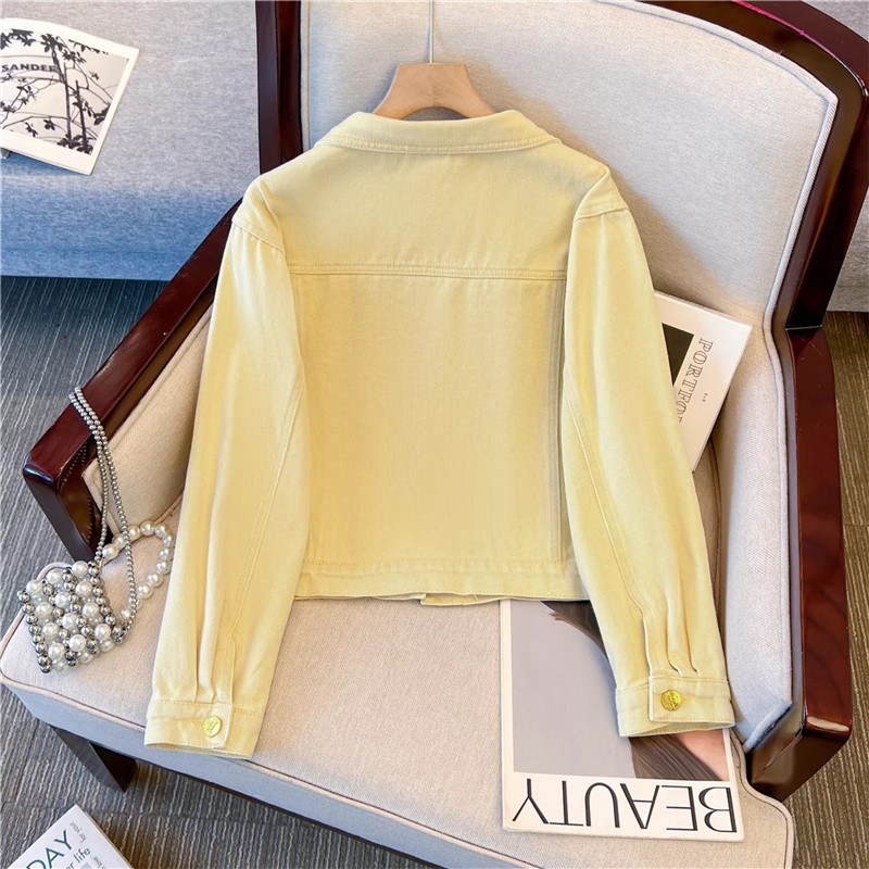 Giacca di Jeans Corta Gialla V - Embroidery Yellow Flower recensione e prezzo