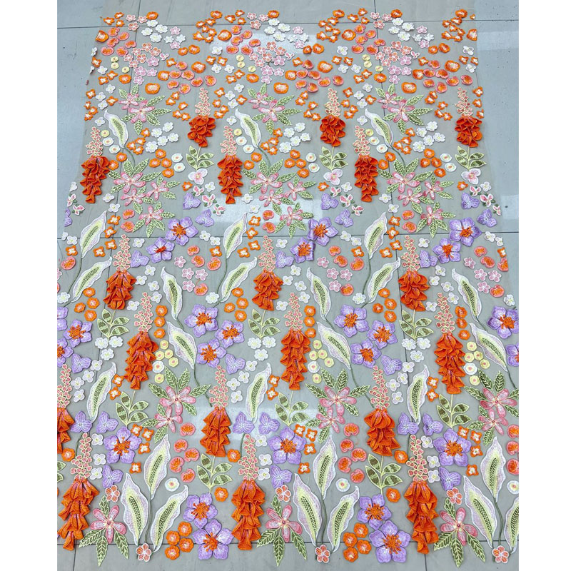 Tessuto ricamato per abito da  - Embroidery Yellow Flower recensione e prezzo