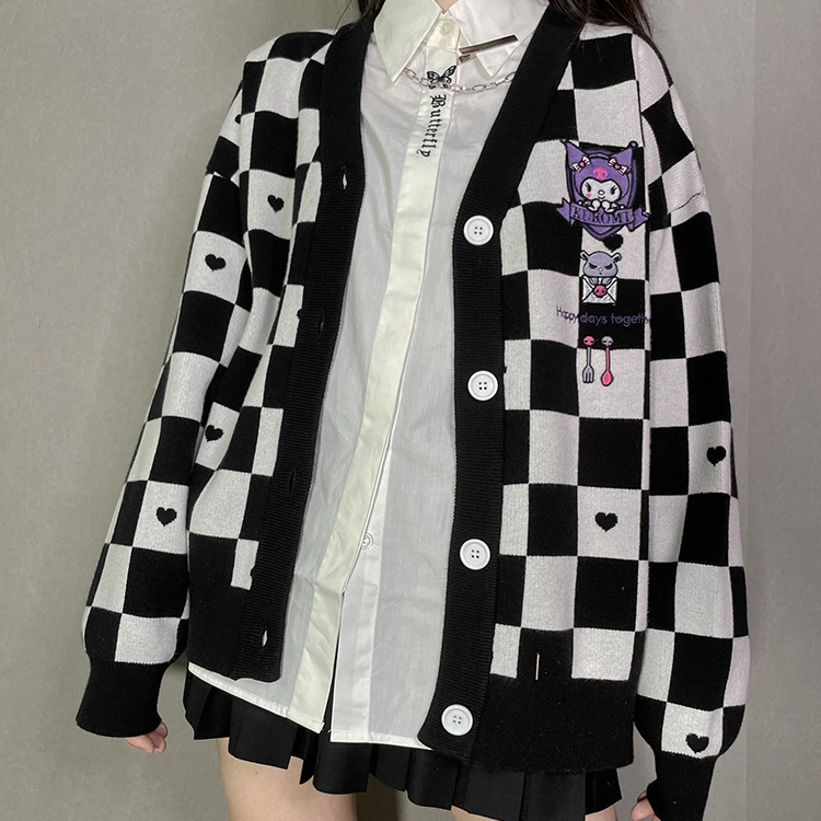 Cartoon Kuromi ricamo cardigan - Embroidery Thread Yarn recensione e prezzo