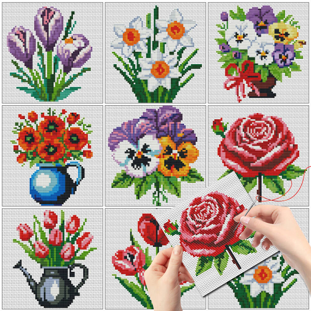 Evershine Set di 8 Mini Vasi c - Embroidery Design Patterns Flowers recensione e prezzo