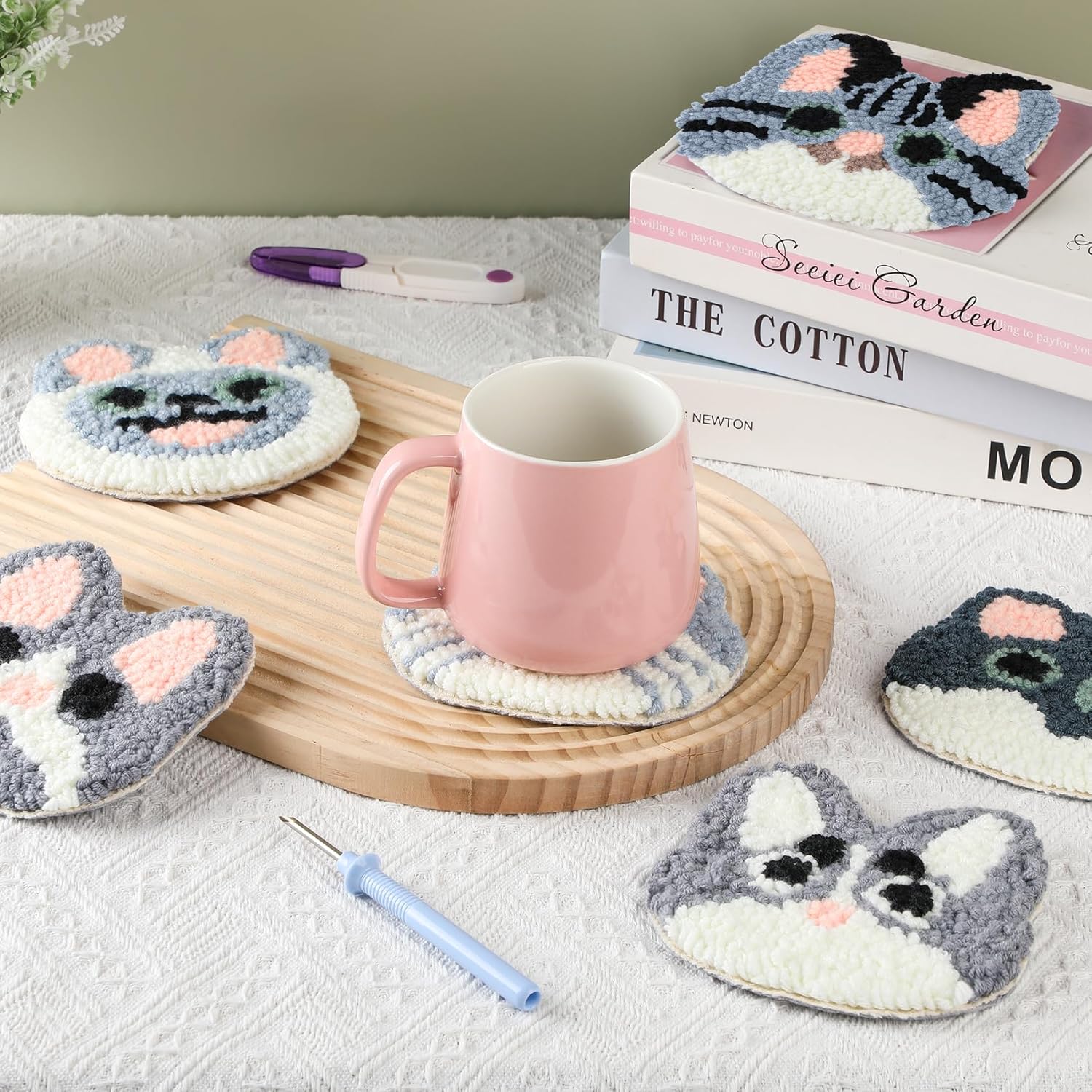 6PCS Set Punch Needle Coaster  - Punch Needle Handle recensione e prezzo