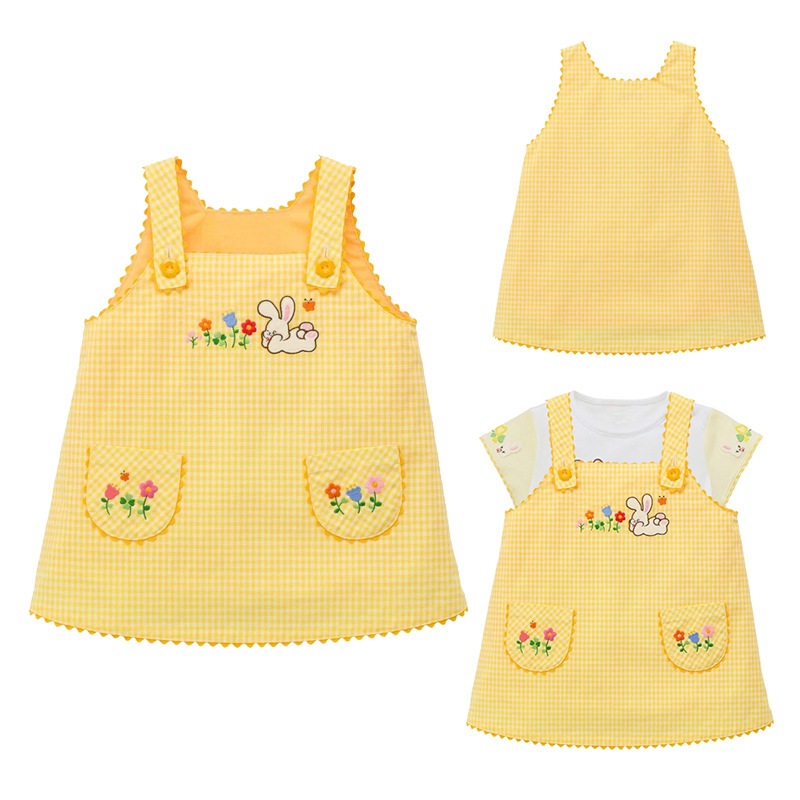 Vestito Salopette a Quadretti  - Embroidery Yellow Flower recensione e prezzo