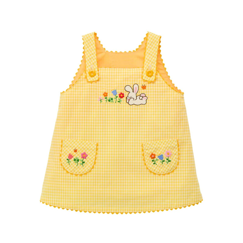 Vestito Salopette a Quadretti  - Embroidery Yellow Flower recensione e prezzo